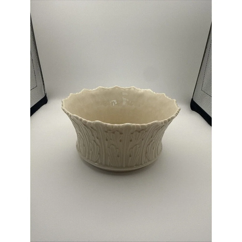 Lenox China Woodland Small Bowl Candy Nut Dish Ivory Scalloped Rim 5